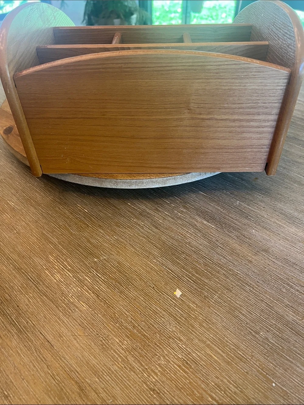 Vintage Wood Desktop Mail & Organizer with Drawer - Brown
